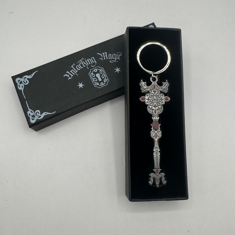 Wizarding Trunk Minister Key Keychain Silver Harry Potter Fantasy Gothic
